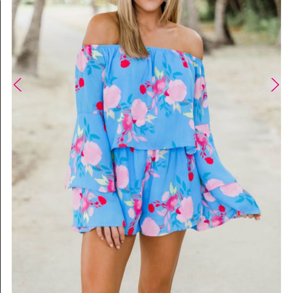 Pink lily romper
